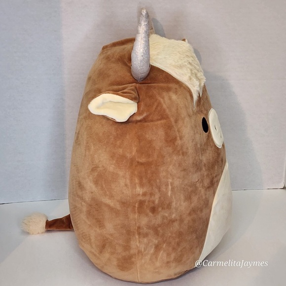 CALTON 🐮 Brown Highland Cow Original Squishmallow By Kellytoy NWT - Picture 3 of 8